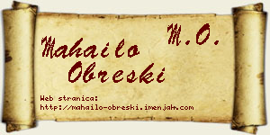 Mahailo Obreški vizit kartica